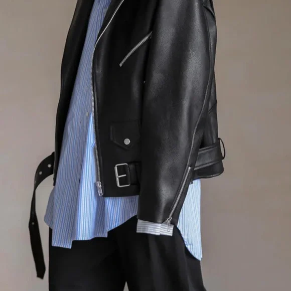 The Frankie Shop Black Leather Jacket - Picture 2 of 7